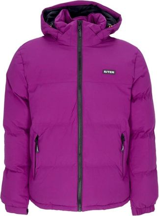 Iuter Paarse Puffer Donsjas met Verstelbare Capuchon - Heren - Winterjassen - Paars - S - Polyester - Jassen