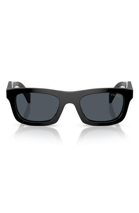 Prada 50mm Pillow Sunglasses in Black /Dark Grey at Nordstrom