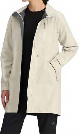 Outdoor Research Aspire 3L Trench Raincoat Jacket In Oyster