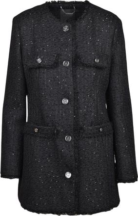 Guess Lange Boucl&eacute; Jas - Dames - Blazers - Zwart - L - Polyester - Jassen