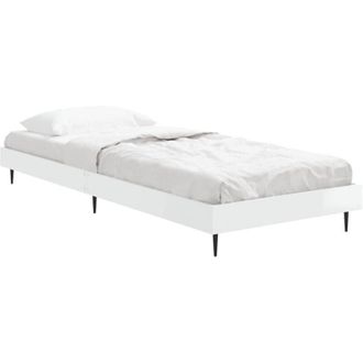 vidaXL Bed Frame without Mattress High Gloss White 75x190 cm Small Single Vidaxl