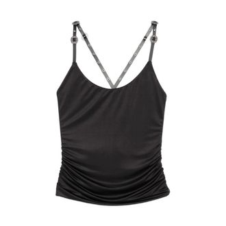 Pinko Sleeveless Tops, female, Black, Size: XS Barletta Tank Top