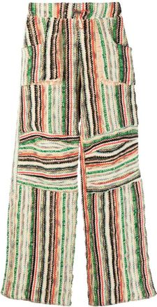Vitelli stripe-print cotton-blend trousers - men - Wool/Cotton/Acrylic/Linen/Flax/Polyamide/Elastane - 3 - Neutrals