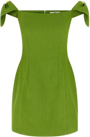 Elisabetta Franchi Green Square Neck Mini Dress