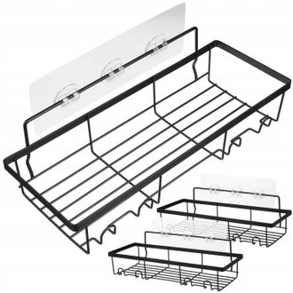 OEM Set Mensola Mural Bagno Nero Ganci