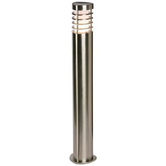 Endon Lighting Bliss - Outdoor Bollard Light Brushed Stainless Steel, Frosted Polycarbonate IP44, E27
