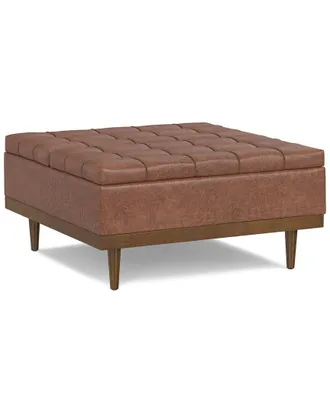 Simpli Home Mariah 36in Contemporary Rectangle Lift Top Table Storage Ottoman