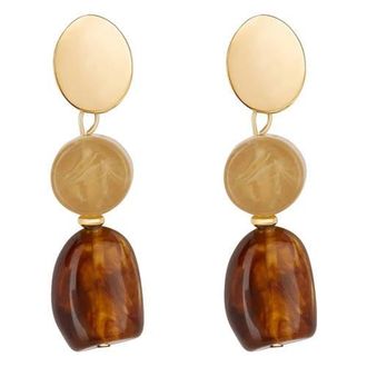 Club Manhattan oorbellen Bella goudkleurig/bruin