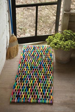 Kalalou Recycled Flip Flop Large Door Mat