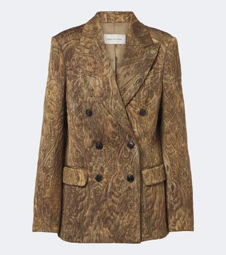 Dries Van Noten Jacquard double-breasted jacket