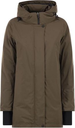 Herno Hooded A-Shape Jacket in 2-Layer Windstopper - Dames - Winterjassen - Groen - XS - Polyester - Jassen