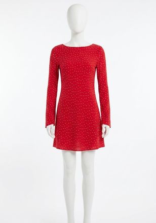 Z Supply Campbell Dot Crepe Mini Dress In Kiss Me Red