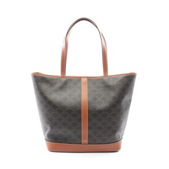 Celine Black Brown Coated Canvas Leather Handbag Tote Bag (Pre-Owned)