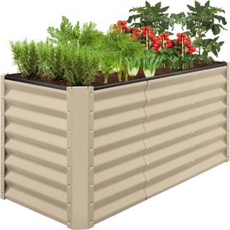 Best Choice Products 4x2x2ft Outdoor Metal Raised Garden Bed, Planter Box for Vegetables, Flowers, Herbs