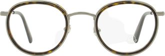 Moncler ML5153 Oval Metal-Acetate Eyeglasses - Gray