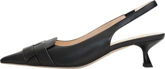 Cesare Gaspari Schoenen, Dames, Zwart, 36 EU, Leer, Slingback Stiletto Pumps Bea