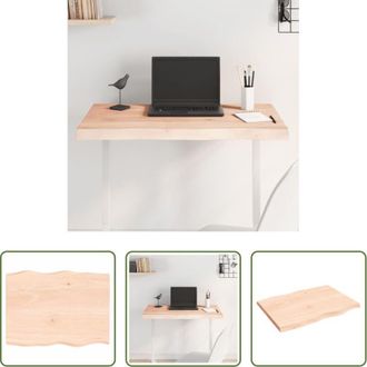 vidaXL Tavolo in rovere - Piano per Tavolo 80x60x(2-4) cm Rovere Non Trattato Bordi Vivi