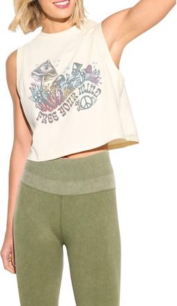 Spiritual Gangster Free Mind Spirit Graphic Crop Tank in Canvas at Nordstrom, Size X-Large