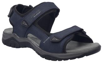Josef Seibel Trekkingsandale JOSEF SEIBEL Arlo 02, Herren, Gr. 40, blau (indigo), Leder, Basic, Schuhe Trekkingsandale, Klettsandale, Komfortschuh mit gepolstertem