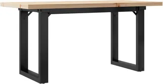 vidaXL Vidaxl - Mesa De Centro Marco O Madera Maciza Pino Y Acero 100x50x45,5cm