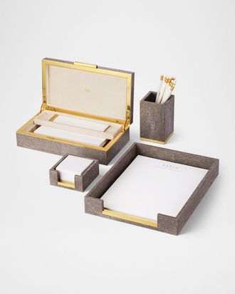Aerin Faux Shagreen Envelope Box