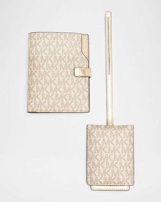 Michael Kors Jet Set Luggage Tag & Passport Wallet Set
