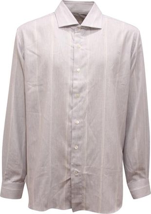 Eleventy Camicia Platinum Flanel Shirt - Heren - Casual Overhemden - Grijs - S - Katoen - Overhemden