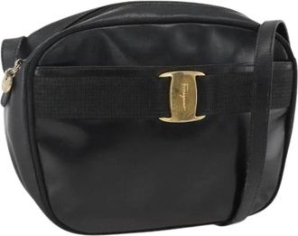 Ferragamo Pre-owned Schoudertas - Dames - Vintage Schoudertas - Zwart - ONE Size - Leer - Vintage