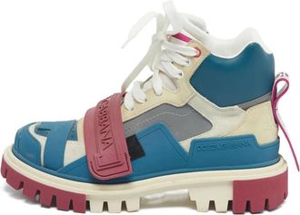 Dolce & Gabbana Sneakers alte con design patchwork - Blu