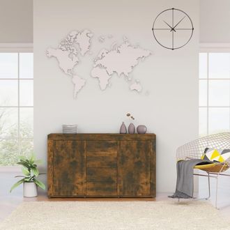 vidaXL Vidaxl - Aparador Madera Contrachapada Color Roble Ahumado 120x36x69 Cm