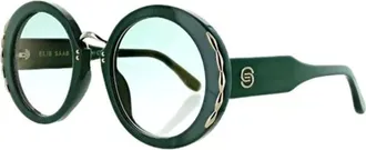 Elie Saab Womens Es 013/s Oval Sunglasses In Green/green Lenses
