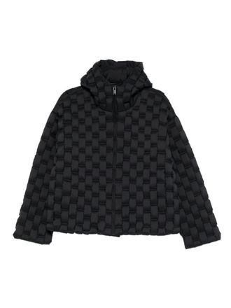 RAXXY Black Down Jacket With Padded Woven Design
