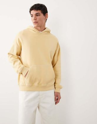 Abercrombie & Fitch Felpa basic gialla con cappuccio e tasca sul davanti-Giallo