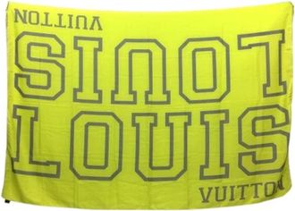 Louis Vuitton Pre-owned Scarves, female, Yellow, Size: ONE SIZE Pre-owned Cotton Scarf