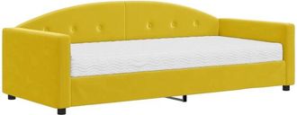 vidaXL Sof&aacute; Cama Con Colch&oacute;n Terciopelo Amarillo 90x200 Cm Vidaxl