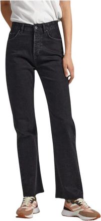 Pepe Jeans London Straight Jeans - Dames - Regular Fit Jeans - Zwart - W24 L30 - Katoen - Jeans