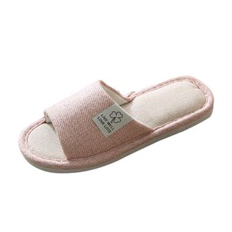 Generic Womens Linen Slippers Slides Summer Mules Non-Slip Slippers Summer Shoes Peep Toe Slippers Felt Slippers Cotton Slippers Felt Slippers Slippers Slippe