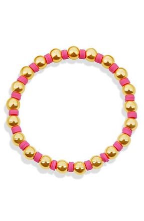 SHYMI Beaded Stretch Bracelet in Gold/Pink at Nordstrom