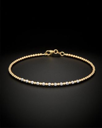 Italian Gold, Inc 14K Italian Two-Tone Gold Beaded Bracelet