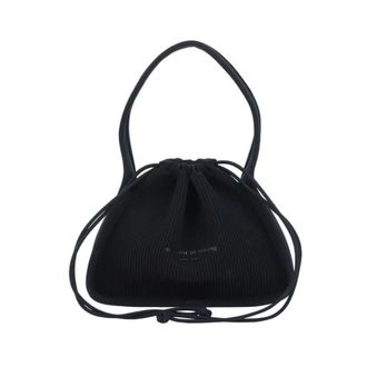 Alexander Wang Handbags, female, Black, ONE SIZE, Ribbed Design Drawstring Handbag