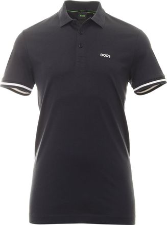 HUGO BOSS Mens Navy Blue Paddy 1 Stretch Cotton Short Sleeve Polo T-Shirt