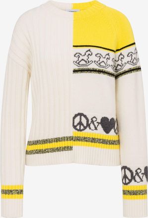 Moschino Pullover in misto lana intarsiato - Bianco