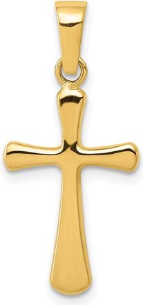 Diamond2Deal 14k Yellow Gold Polished Cross Pendant