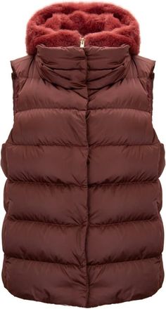 Herno Afneembare Donsbodywarmer - Dames - Bodywarmers - Rood - L - Polyester - Jassen