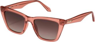 Quay Womens Call The Shots Large Sunglasses In Primrose/brown