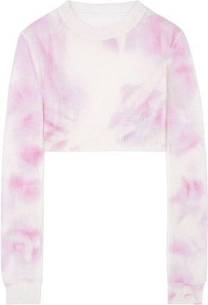 Maison Margiela tie-dye cropped jumper - women - Polyamide/Mohair/Wool/Acrylic - S - Pink