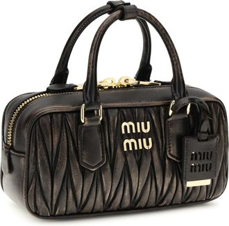 Miu Miu Womens Handbag Arcadie Quilted Nappa Leather Coffee Lamb Handbags Hand Bags
