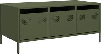 vidaXL Coffee Table Olive Green 101.5x50x43.5 cm Cold-rolled Steel Vidaxl