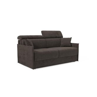 Divani.Store Sof&aacute; cama con reposacabezas reclinables en tela 169 cm negro