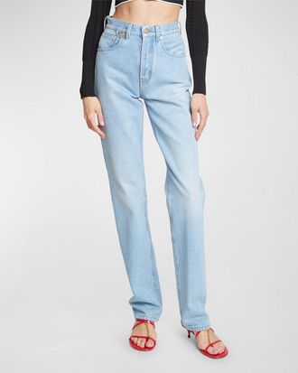 Jacquemus Nimes Droit High-Rise Straight-Leg Denim Pants